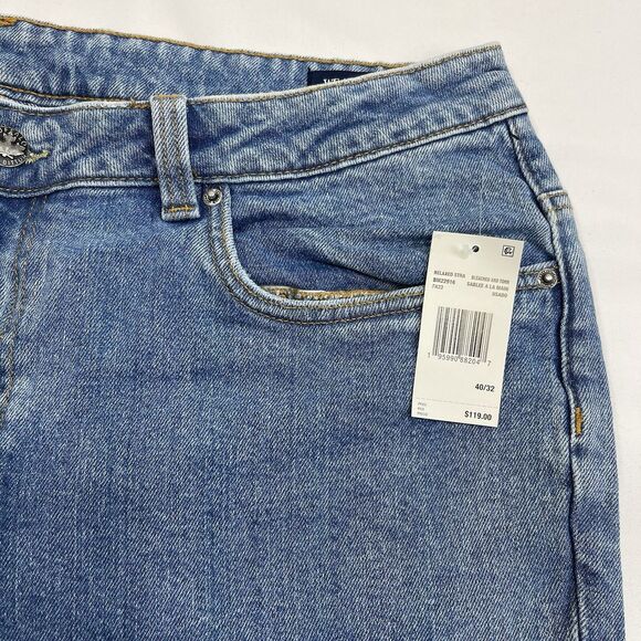 Buffalo David Bitton Jeans Mens 40x32 Blue Driven Relaxed Straight Stretch Denim - Picture 4 of 13